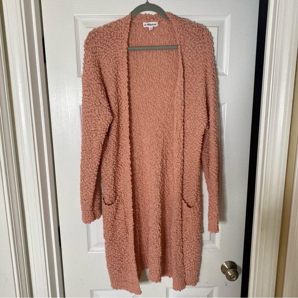Pink Popcorn Long Cardigan
